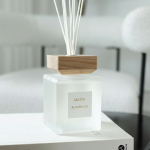 Aikun 1000ml Frosted Square Glass Sticker Logo <b>Reed</b> <b>Diffuser</b> White Drawer Box Set <b>for</b> Buyers Low MOQ Fast Service Custom Scent - Product Image 3