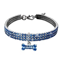 Nouveau produit : Collier élastique personnalisé à trois rangs de strass pour animaux de compagnie – Accessoires pour petits chiens, collier pour chien