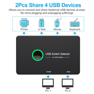 Conmutador USB 3.0 de 4 Puertos y 2 Lados, Adaptador Periférico para Computadora, Conmutador KVM para Compartir PC - Product Image 3