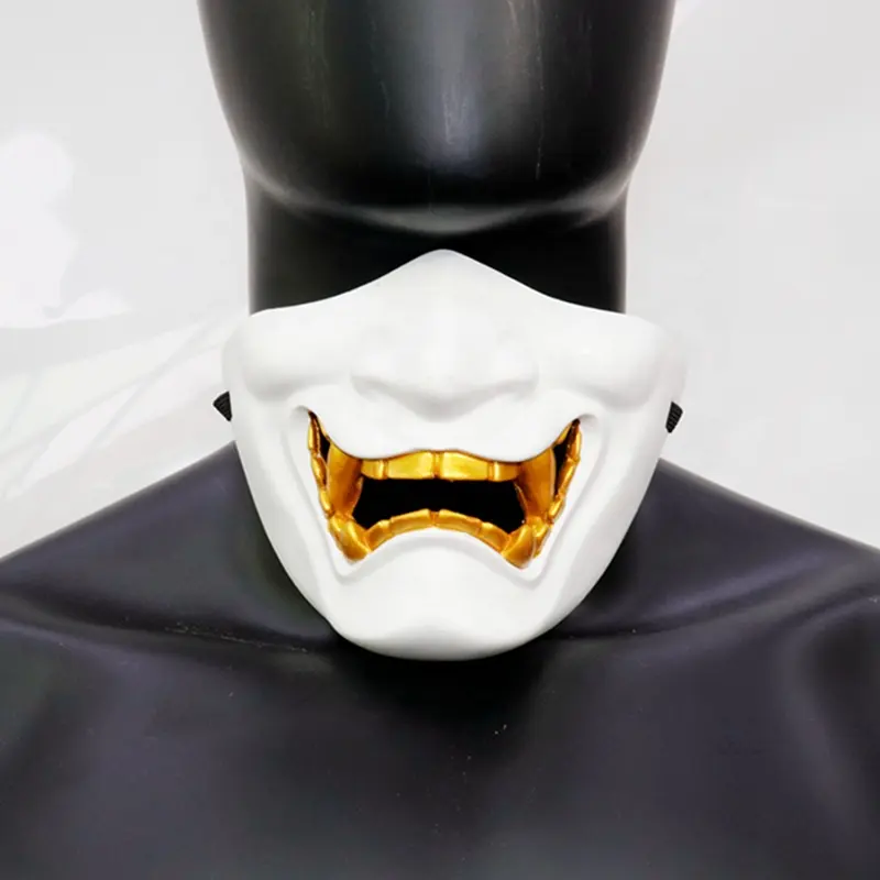 Máscara realista para Halloween, máscara de fantasma do mal, samurai do mal, adereços para festas de cosplay para adultos, adereços de anime para máscaras, personagens periféricos