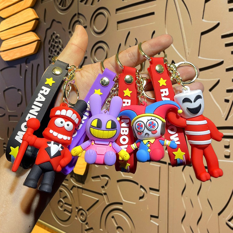 Lilangda 2024 PVC Rubber Keychain - Digital Circus Pamni