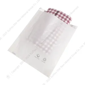 Saco de papel de cera de Glassine para envelope biodegradável transparente semi-descartável auto-selo em relevo