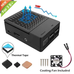 Raspberry Pi 3 B plus+Fan +ABS Case with Cooling Fan Raspberry Pi Heatsink Simple Removable Top Cover for Pi 3 B