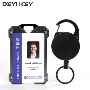 Porte-<span class=keywords><strong>badge</strong></span> vertical robuste en ABS transparent, accessoire de protection de carte stable, étui en plastique <span class=keywords><strong>rigide</strong></span> pour bureau, école, entreprise - Product Image 1