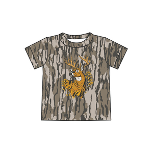 T-shirt pour bébé garçon à manches courtes, imprimé camouflage cerf personnalisé BT1770, vêtements d'été pour garçon - Product Image 1