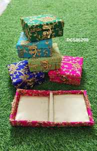 Indian Golden Embroidery <b>Boxes</b> Diwali Handmade Indian Bridesmaid Wedding <b>Favor</b> Marriage Shagun Box Gota <b>Boxes</b> - Product Image 3
