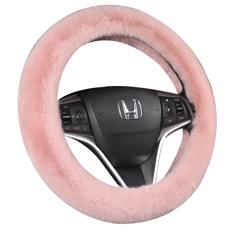 Accessoires d'intérieur de voiture housses de volant d'automobile en peluche ajustement universel pour un diamètre de 38-40CM cadeaux pour femmes