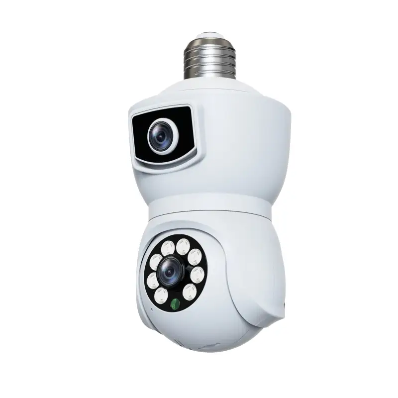 Exclusive Dual Lens Wifi E27 Bulb Socket PTZ IP Network Surveillance Camera Mobile Phone App 1080P Wireless CCTV Security Camera