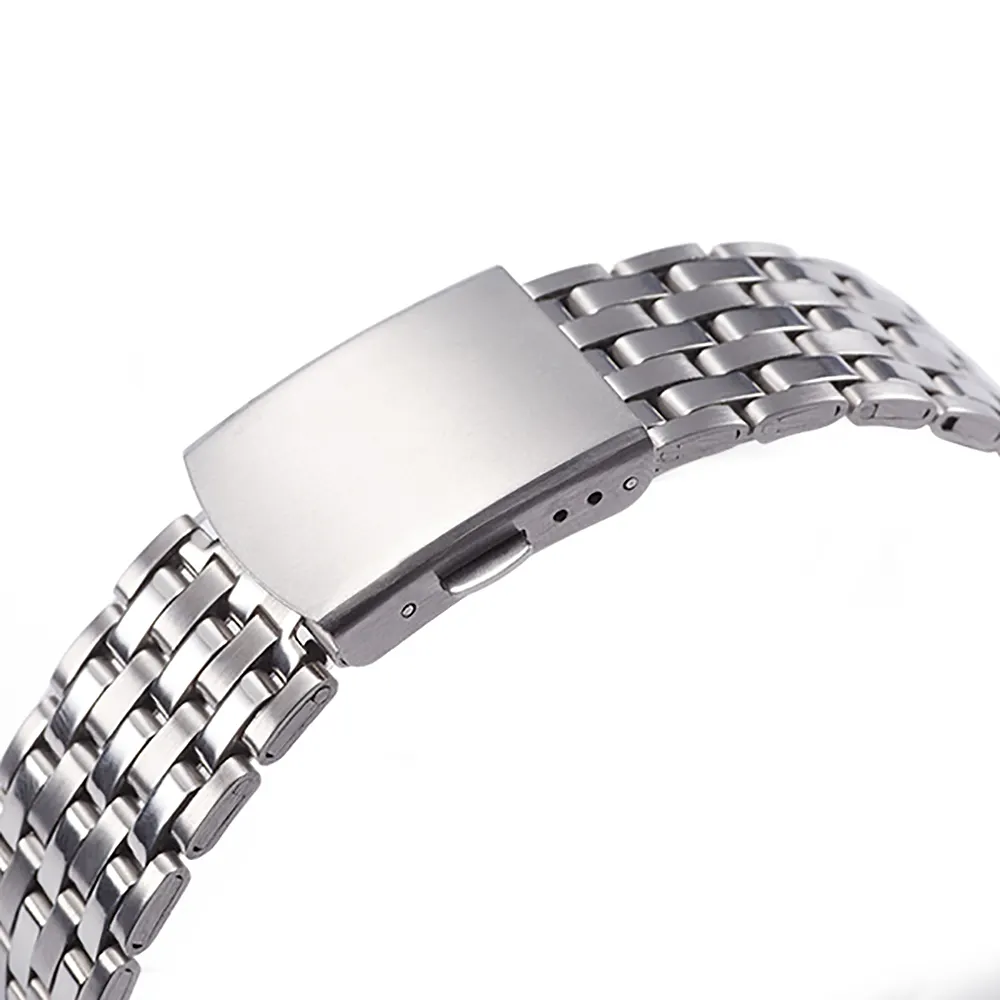 YAZOLE D G02-20, качественный Металлический Ремень Из Нержавеющей Стали, 20 мм, браслет, браслет, семь бусин, серебряные часы, ремешки для кварцевых часов