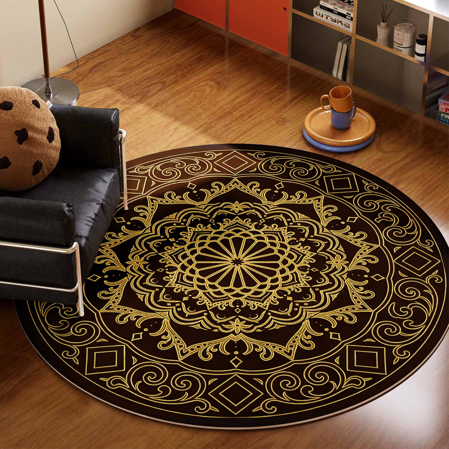 พื้นหลังหมึกสีทอง - ทรงกลม