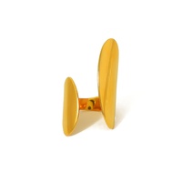 RH Hochwertiger Unregelmäßiger Geometrischer Offener Ring 18K Vergoldeter Edelstahl Nicht Verblassender Breiter Rand Personalisierter Modeschmuck
