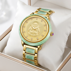 Envío Directo, Reloj de Pareja Mecánico Automático con Esfera de Buda, Relojes de Jadeíta Natural para Hombre y Mujer, Resistentes al Agua 30BAR - Product Image 6