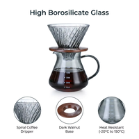 Pichet à café en verre Kingze 600 ml, résistant à la chaleur, pour le café à filtre, pot à café pour le partage, pour la maison, le bureau, le camping