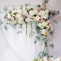 Arche de fleurs artificielles en mousse blanche, voile de mariée, roses en soie, fleurs artificielles pour la décoration de mariage