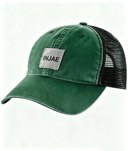 Gorra Trucker de Lona Personalizada Injae Vina con Parche de Cuero, Transpirable, Ajustable, de Alto Rendimiento, Moderna, para Ciclismo al Aire Libre - Product Image 5