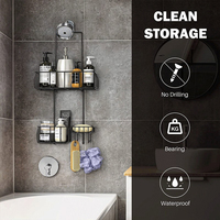 SANIPRO haute qualité antirouille Anti-balançoire sur la tête suspendu douche Caddy mur salle de bain étagères avec crochets