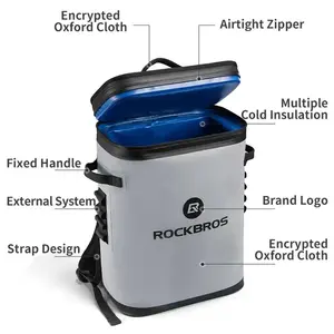 ROCKBROS Sommer Picknick BBQ Kühltasche total wasserdicht 20L große Kapazität kalte Getränke Rucksack Angeln Road Trip Kühlbox - Product Image 4