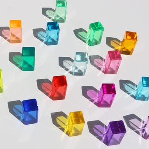 16 <span class=keywords><strong>colores</strong></span>, 7,5 cm, bloques acrílicos de cristal arcoíris, luz sensorial rectangular, juguetes de aprendizaje, <span class=keywords><strong>cubos</strong></span> de gemas educativas para niños, estantes de exhibición - Product Image 5