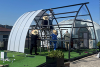Structure de jardin moderne pour extérieur : Dôme bulle transparent, Serre verte, Dôme bulle d'exposition, Groupe de dômes bulle