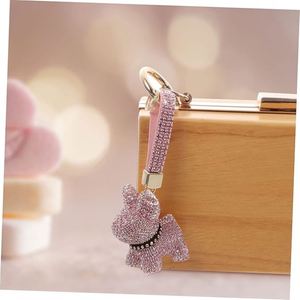 Diamond Key Chain Pendant Pink Bag Crystal Key Ring Holder for Women Stylish Bag Accessory Charm for Car Keys and Handbags - Product Image 6