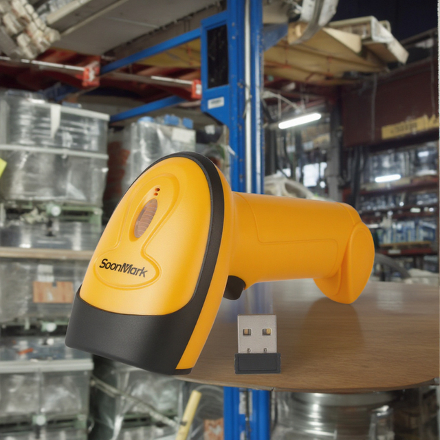 High Performance USB Barcode Scanner & QR Code Reader Wired 1D Laser Gun Scanning Machine Manual Mode in Stock