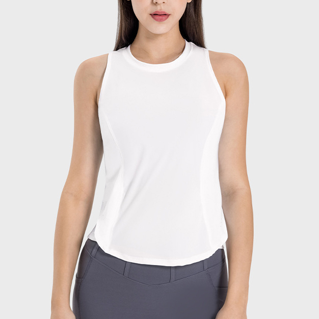 Custom Round Neck Loose Fit Gym Running Tank Top Wholesale Quick Drying Breathable Blank Sleeveless Workout Yoga Top