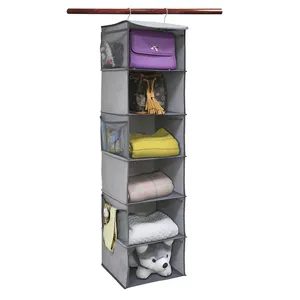 Organizador de armario de tela suave con ganchos superiores de capas y tamaños personalizados para armario, 1 paquete