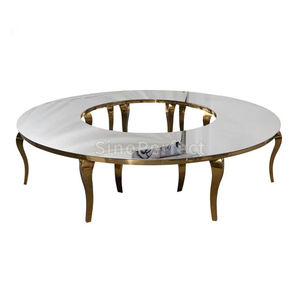 Meubles de banquet modernes, table de salle à manger en acier inoxydable pour restaurant, hôtel, mariage, événement, salle de banquet à domicile, fête - Product Image 1