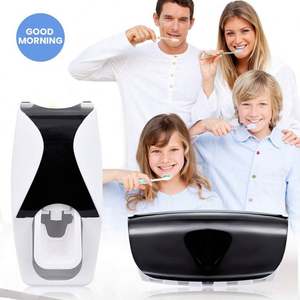 In magazzino vendita calda spolverino automatico antipolvere Dispenser <span class=keywords><strong>dentifricio</strong></span> spremiagrumi Kit montaggio a parete Set bagno <span class=keywords><strong>porta</strong></span> spazzolino da denti - Product Image 2