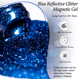 MTSSII 10ml Gel à ongles bleu réfléchissant à base d'eau, sans colle, magnétique, non toxique pour la manucure en salon - Product Image 5
