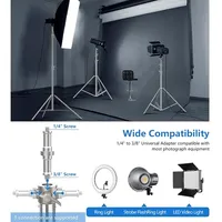 Caméra vidéo portable professionnelle, trépied à bras croisé en acier inoxydable à 3 pieds avec une longueur extensible de 2100 mm