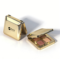 Nouvelle conception, palette de fards à paupières magnétique vide à 4 godets, format carré classique, conteneur compact pour poudre pressée avec miroir