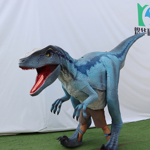 ชุดไดโนเสาร์เวโลซีแรปเตอร์สีน้ำเงินแบบสั่งทำพิเศษ สมจริง ขนาดเท่าตัวจริง คุณภาพสูง โชว์ขาได้ เหมาะสำหรับสวนสนุกผู้ใหญ่ - Product Image 6