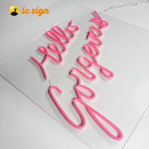 Signo <span class=keywords><strong>gratis</strong></span> colgante colorido personalizado Hola hermoso letrero de neón para decoración de tienda Logotipo de pared letrero - Product Image 3