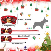 Collier réglable en polyester pour chien, motif 3D Père Noël, renne, clochette, neige, ornements de Noël, style western mignon, mode hiver-été