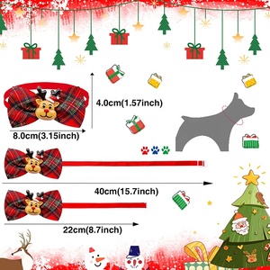 <span class=keywords><strong>Collier</strong></span> réglable en polyester pour <span class=keywords><strong>chien</strong></span>, motif 3D Père Noël, renne, clochette, neige, ornements de Noël, style western mignon, mode hiver-été - Product Image 6