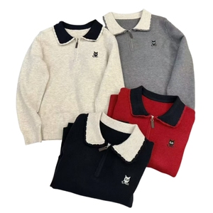 Suéter de invierno para <span class=keywords><strong>mujer</strong></span> Premium Navidad rojo para <span class=keywords><strong>cuello</strong></span> Polo Top de punto de gama alta con patrón de animales dulces al por mayor - Product Image 1