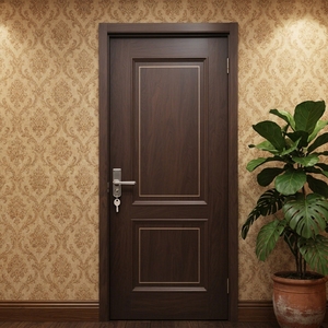 Pintu Kamar Tidur Apartemen Interior Komposit Kayu Walnut Minimalis dengan Bukaan Samping dan Insulasi Suara - Product Image 1
