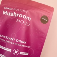 Logo personnalisé Boisson instantanée aux champignons DHA Doypack Doublure en aluminium Surface mate Gravure à fermeture éclair pour croustilles PE