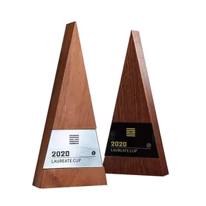 Custom 3D Laser Gegraveerde Houten Trofee Ontwerp Houten Basis Awards Hout Trofeeën