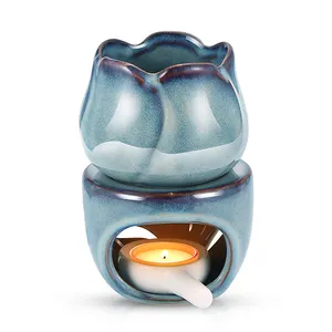 Aromatherapy Furnace Candle Lamp Decoration Bedroom Essential Oil Incense Burner Tulip Ceramic Candle Tea light Wax Burner