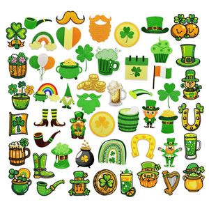 Patchs brodés à repasser à thème Saint-Patrick, vert Irlande, vente chaude, stock en vrac, prix bas, décoration DIY - Product Image 1