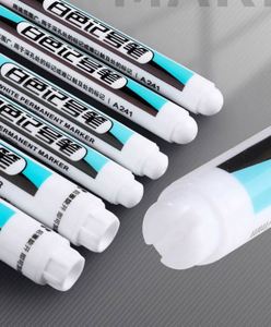 Lot de 1 marqueur permanent huileux blanc 0,7/1,0/2,5 mm, double pointe, étanche, pour pneus, peinture, graffiti, stylos gel écologiques - Product Image 2