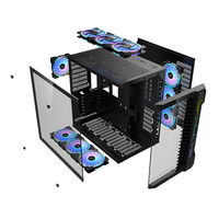 SNOWMAN Fast Ship PC ATX Case Gaming Cases 1mm SPCC Glass PC Cabinet CPU Carcasa para Gamer Support 10 PCS 120MM Fans PC Case