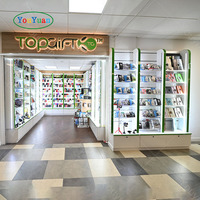 Comptoir d'affichage d'accessoires de téléphone portable de style moderne avec vitrine d'affichage de téléphone LED MDF en verre trempé pour magasin de téléphonie cellulaire