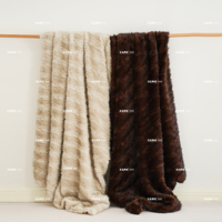Plaids en fausse fourrure de luxe, épais, chauds et douillets, à poils longs, en polaire lourde, sur mesure, de haute qualité, pour canapé, lit et sofa