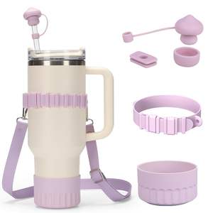 Ensembles de cadeaux promotionnels Accessoires de tasses Botte de tasse en silicone pour gobelets Couverture de paille en silicone de qualité alimentaire - Product Image 1