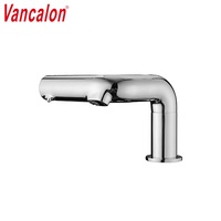 Distributeur de savon sans contact Vancalon en laiton brossé avec plateau, design contemporain, robinet automatique à poignée unique, montage sur comptoir