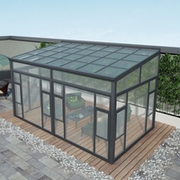 Matériaux en aluminium personnalisés Structure modèle salle de soleil maison en verre auvent verre jardin maison véranda fabricant à vendre