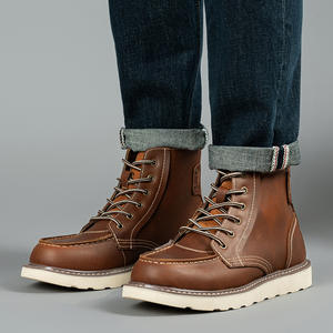 Botas de Invierno Unisex de Cuero Genuino, Impermeables, con Forro Térmico, Botines con Entresuela de Felpa, Suela de Goma Gruesa y Cómoda - Product Image 5